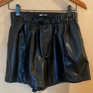 Abercrombie & Fitch High Waist Black Faux Leather Shorts Size S